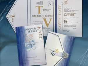 Thiệp cưới DQ-25A51 Thiệp túi Ánh kim thơm 2M