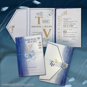 Thiệp cưới DQ-25A51 Thiệp túi Ánh kim thơm 2M