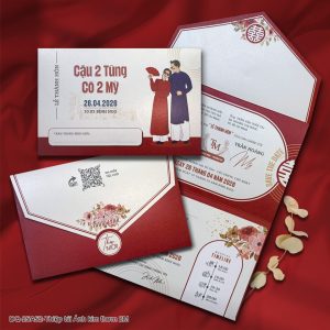 Thiệp cưới DQ-25A52 Thiệp túi Ánh kim thơm 2M