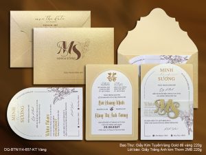 Thiệp Cưới DQ-BTN114-657-Vàng KT